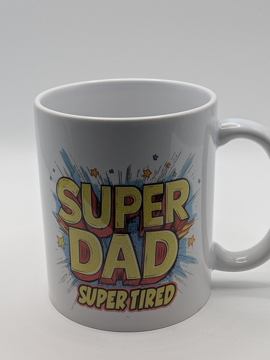 Super Dad Super Tired Mug | Funny Father’s Day Gift | Superhero Dad Design - Wessex Custom Workshop