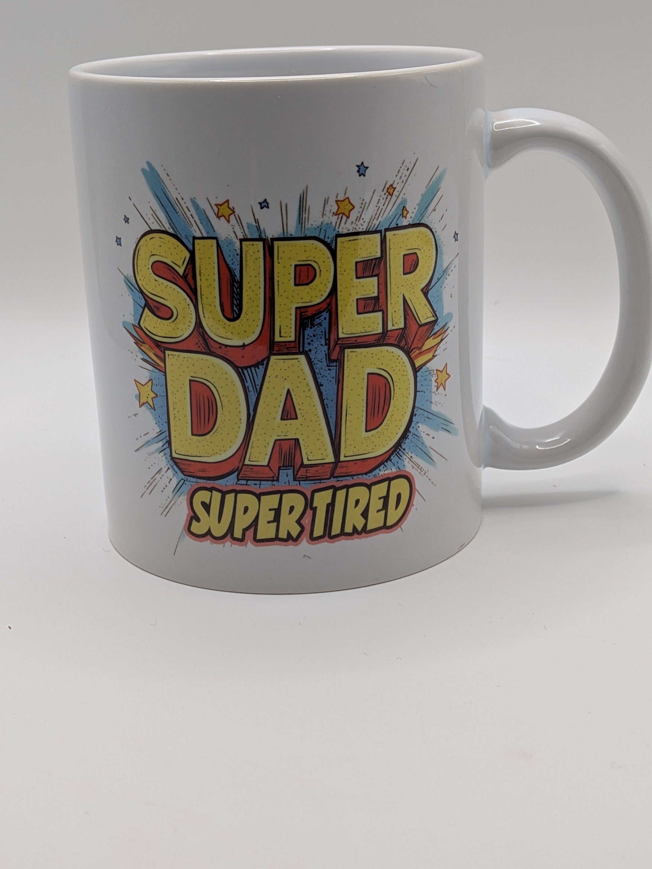 Super Dad Super Tired Mug | Funny Father’s Day Gift | Superhero Dad Design - Wessex Custom Workshop