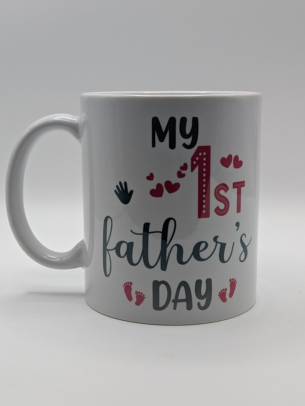 My 1st Father’s Day Mug | New Dad Gift | Baby Handprint & Footprint Design - Wessex Custom Workshop