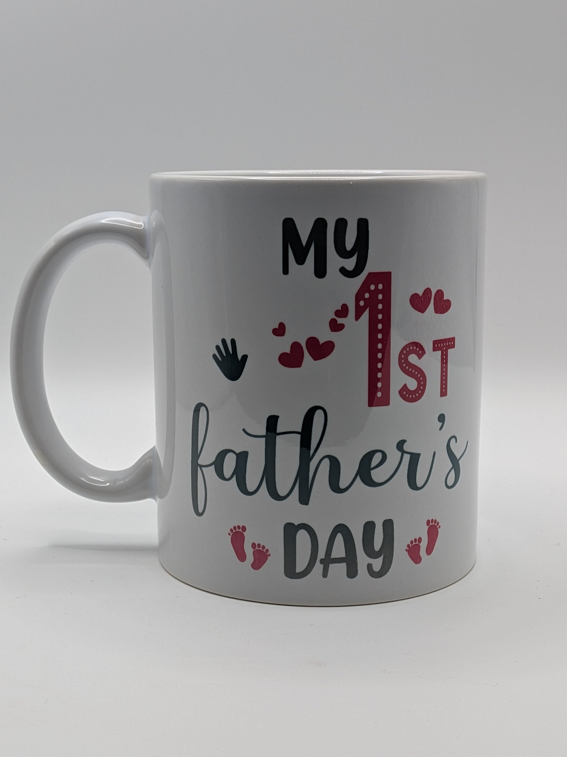 My 1st Father’s Day Mug | New Dad Gift | Baby Handprint & Footprint Design - Wessex Custom Workshop