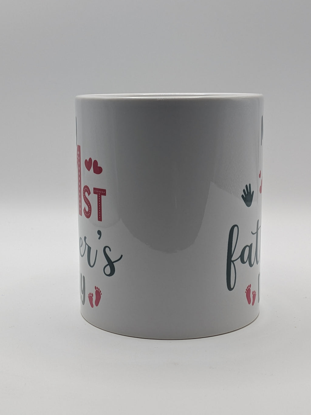 My 1st Father’s Day Mug | New Dad Gift | Baby Handprint & Footprint Design - Wessex Custom Workshop