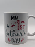 My 1st Father’s Day Mug | New Dad Gift | Baby Handprint & Footprint Design - Wessex Custom Workshop
