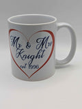 Personalised Mr & Mrs Mug – Custom Surname & Established Year – Heart Design