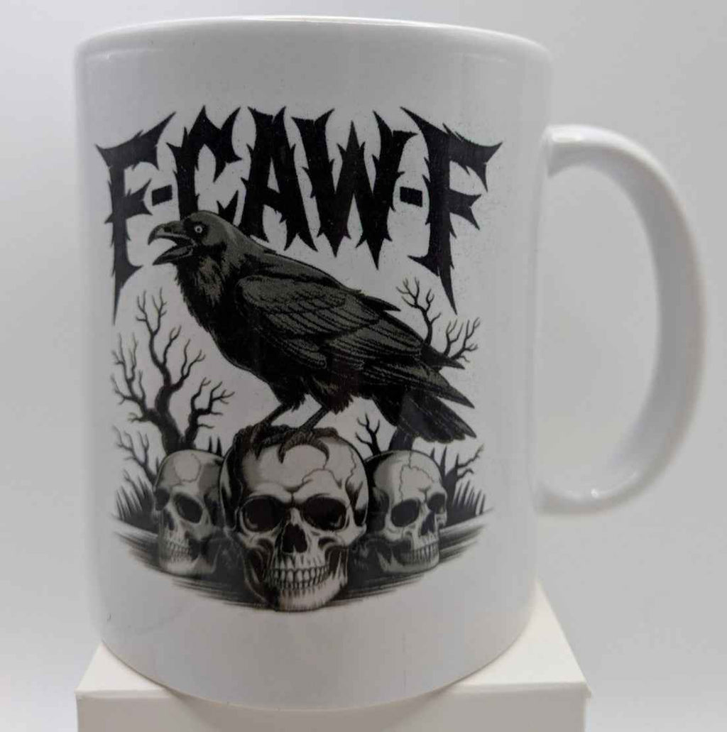 Raven & Skulls Mug – Gothic Dark Art Coffee Cup – Horror Gift