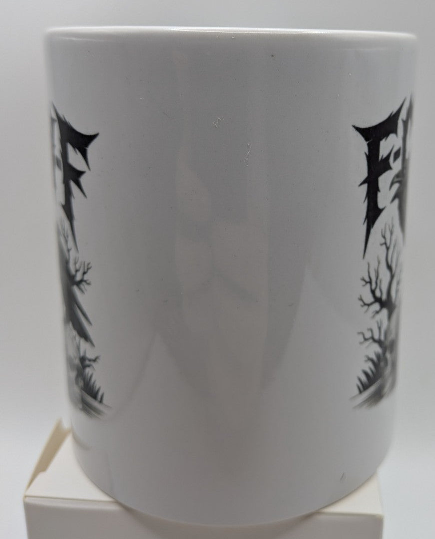 Raven & Skulls Mug – Gothic Dark Art Coffee Cup – Horror Gift