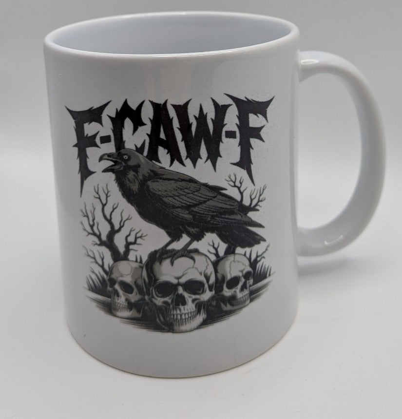 Raven & Skulls Mug – Gothic Dark Art Coffee Cup – Horror Gift